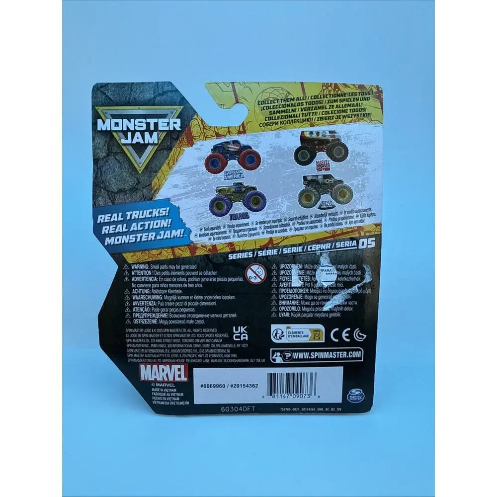 Monster Jam Marvel WAR MACHINE 1:64 Scale Die-Cast Monster Truck SPIN MASTER